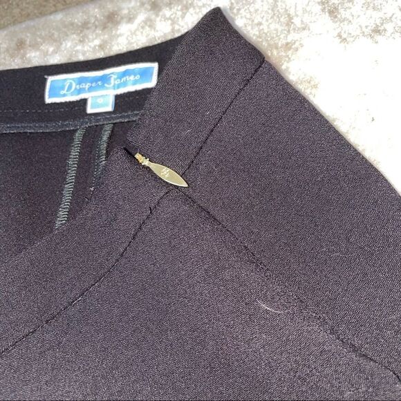 Draper James pants trousers pull on ponte knit black semi stretch side zipper 0 - Picture 6 of 8